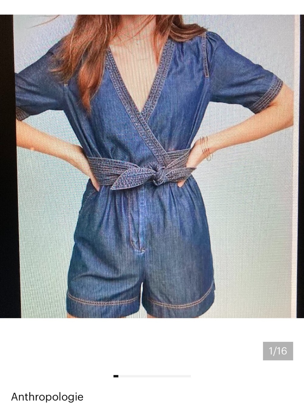 Anthropologie Denim Blue Jean Romper
